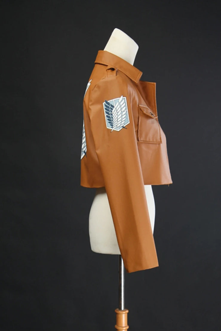 Anime Attack on Titan Cosplay Leather Jacket Shingeki no Kyojin Cosplay Costume Eren Legion Coat Jackets Halloween High Quality