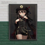 Genshin Impact Game Anime Wall Art Canvas Painting Cheerful Hu Tao Posters And Prints For Living Room Decoration Unframed