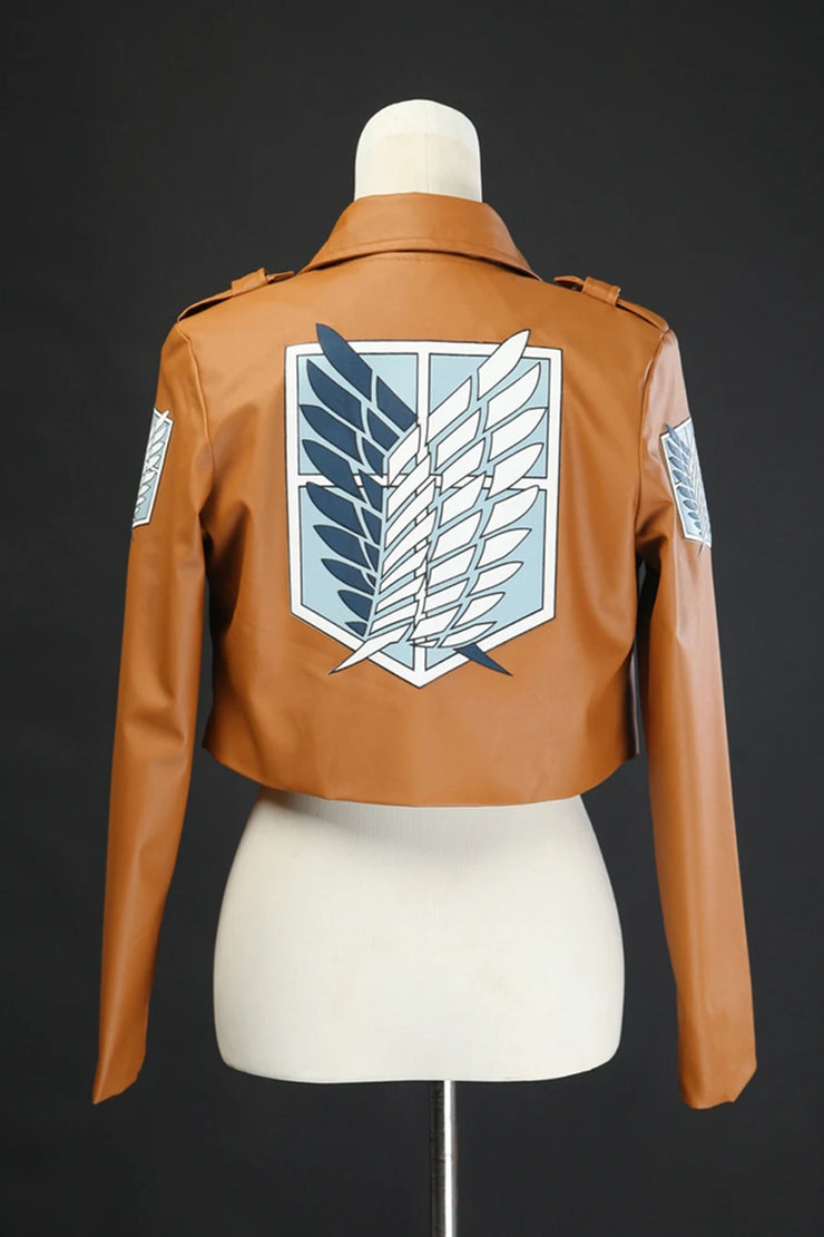 Anime Attack on Titan Cosplay Leather Jacket Shingeki no Kyojin Cosplay Costume Eren Legion Coat Jackets Halloween High Quality