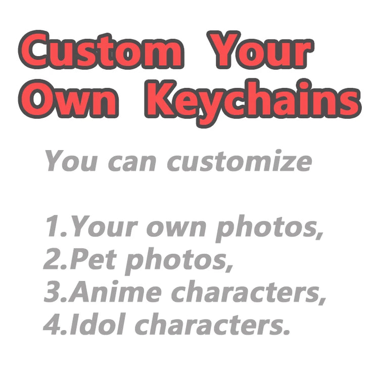 Custom LED Light 7 Colors Keychains Cartoon Acrylic Key Chain Photo Customized Anime Charms Clear Acrylic Personalized Keychains