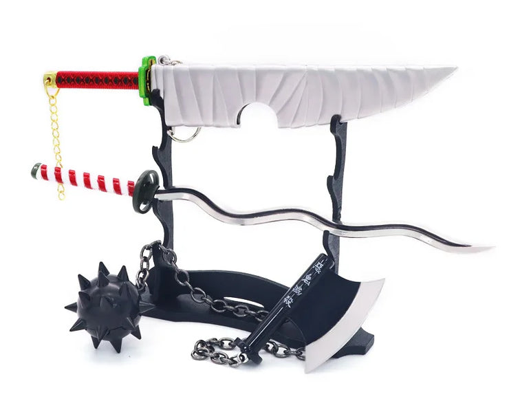 Demon Slayer Sword 9pcs Katana Sword Nichirin Blade Collection Samurai Royal Japanese Anime Weapon Model Keychain Gifts Toys Boy