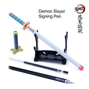 20CM Anime Demon Slayer Sword Model Gel Pen Kimetsu No Yaiba Tanjirou Weapon Black Refill Cosplay Prop Student Gift Box Package