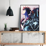 Solo Inspired Anime Wall Art Canvas Print L-Leveling Sung Jin-Woo Manga Poster Dark Fantasy Home Decor for Gaming Room Bedroom