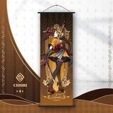 Genshin Impact Scroll Canvas Painting Columbina Sandrone Flins Home Decor Wall Hanging Anime Poster Wall Art Room Decoration