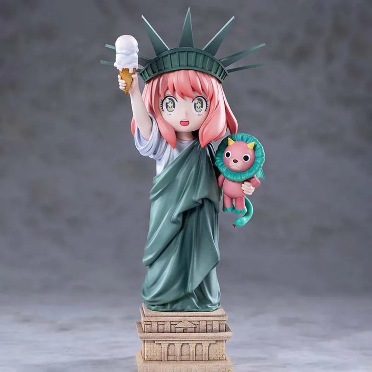 19cm Spy×Family Anya Forger Statue Of Liberty Anime Girl Action Figure Model Statue Collection Desktop Decoration Ornament Toys