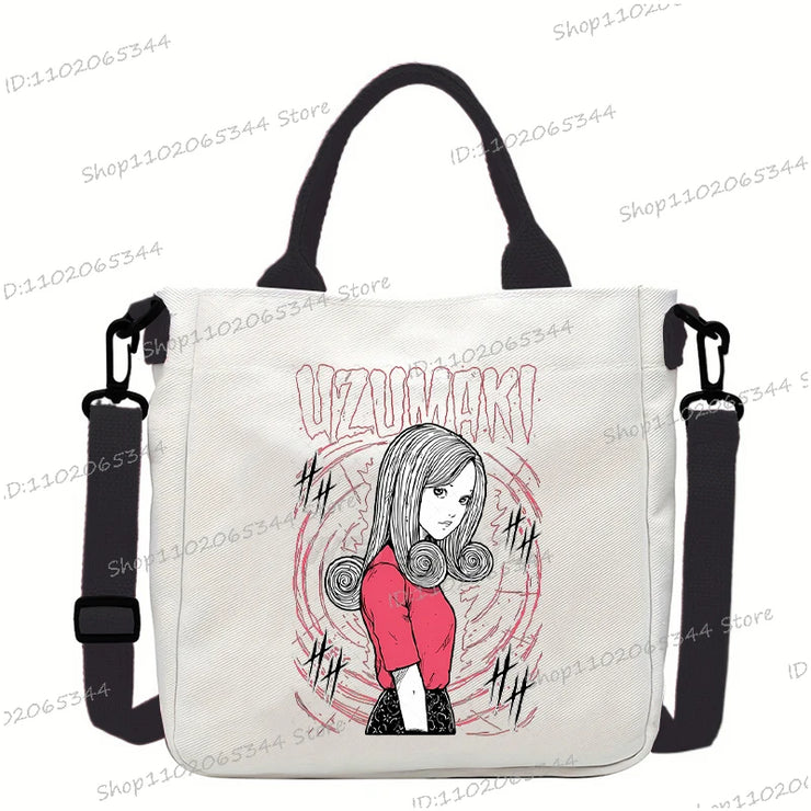 Junji Ito Cat Anime Shoulder Bag Unisex Canvas Crossbody