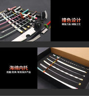 Demon Slayer Sword 9pcs Katana Sword Nichirin Blade Collection Samurai Royal Japanese Anime Weapon Model Keychain Gifts Toys Boy