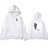 Anime Attack on Titan Print Hoodies Zip Up Hoodie Long Sleeve Coat for Man Woman Casual Autumn Clothes Hooded Zip-up Sweatshirt
