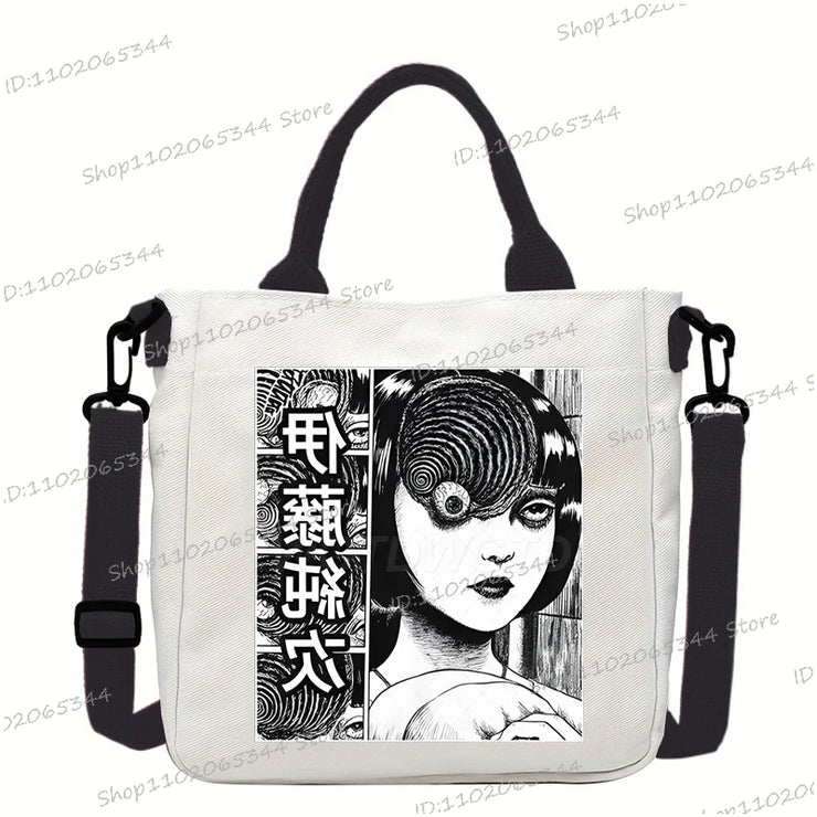 Junji Ito Cat Anime Shoulder Bag Unisex Canvas Crossbody