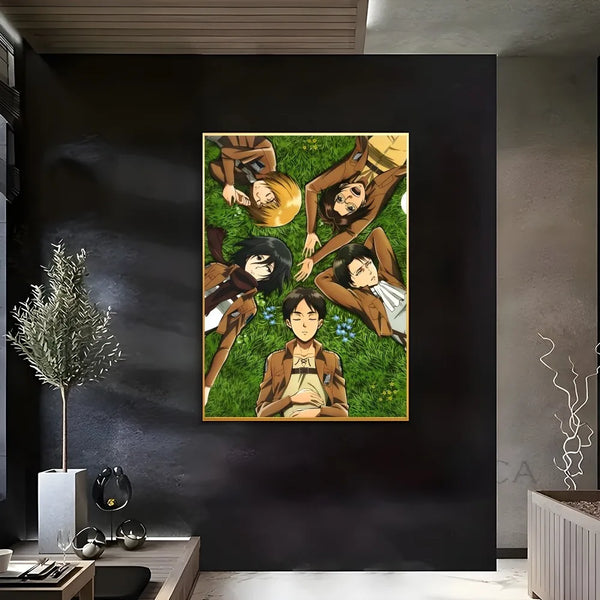 Anime A-Attack on Titans Poster Sticky Wall Art Printing Waterproof Home Living Bed Room Bar Aesthetic Decor