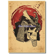 Japan Samurai Kraft paper Poster Home Wall Art Prints Pictures Bedroom Living Room Decor Murals Shop Bar Decoration