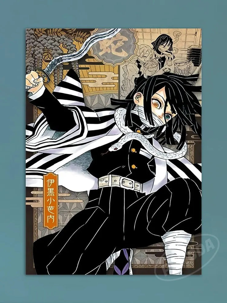 Modern Anime Canvas Wall Art  Demon Slayer Shinazugawa Sanemi Poster  Modular Home Decor for Living Room  Printed Painting