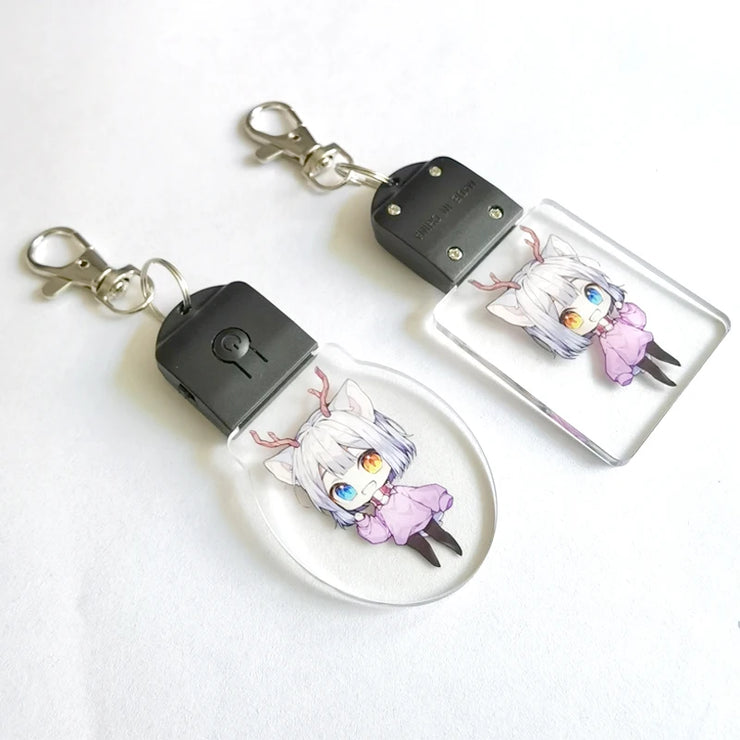 Custom LED Light 7 Colors Keychains Cartoon Acrylic Key Chain Photo Customized Anime Charms Clear Acrylic Personalized Keychains