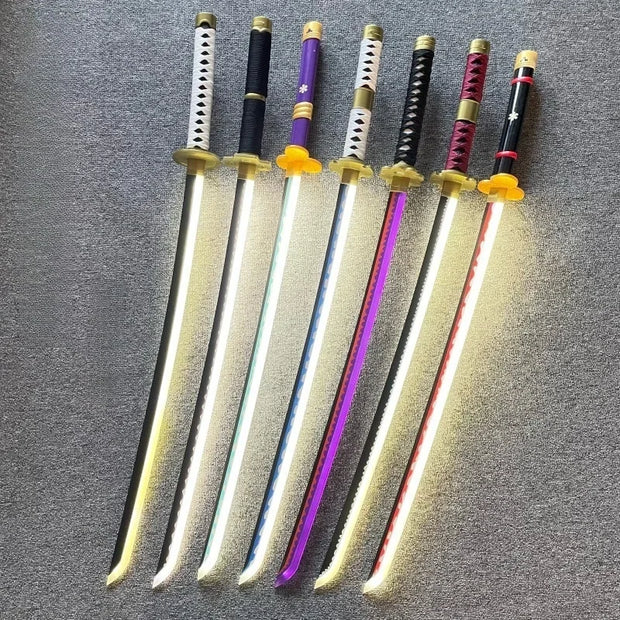 40inch Luminou Roronoa Zoro Katana Sword Led Light Anime Zoro Cosplay Prop Real Japanese Katana Original Samurai Sabre Kid Toy