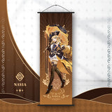 Genshin Impact Scroll Canvas Painting Columbina Sandrone Flins Home Decor Wall Hanging Anime Poster Wall Art Room Decoration