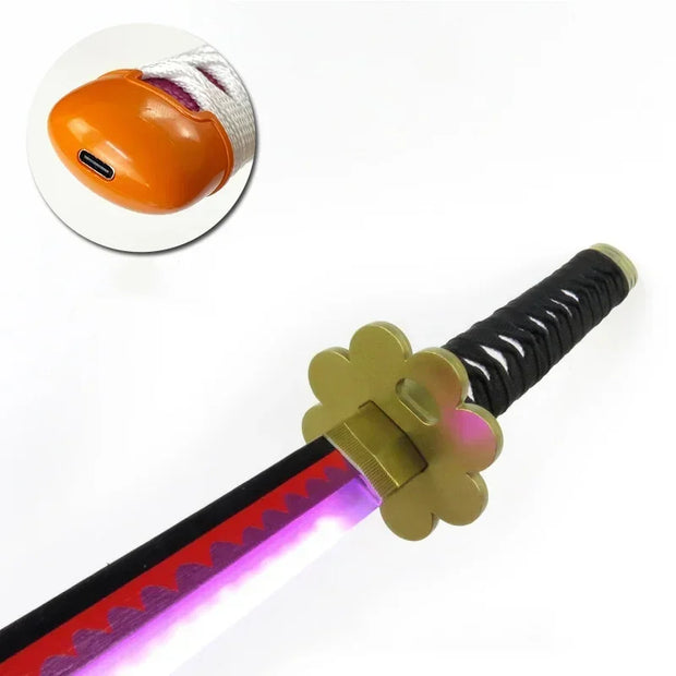 40inch Luminou Roronoa Zoro Katana Sword Led Light Anime Zoro Cosplay Prop Real Japanese Katana Original Samurai Sabre Kid Toy