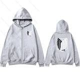 Anime Attack on Titan Print Hoodies Zip Up Hoodie Long Sleeve Coat for Man Woman Casual Autumn Clothes Hooded Zip-up Sweatshirt