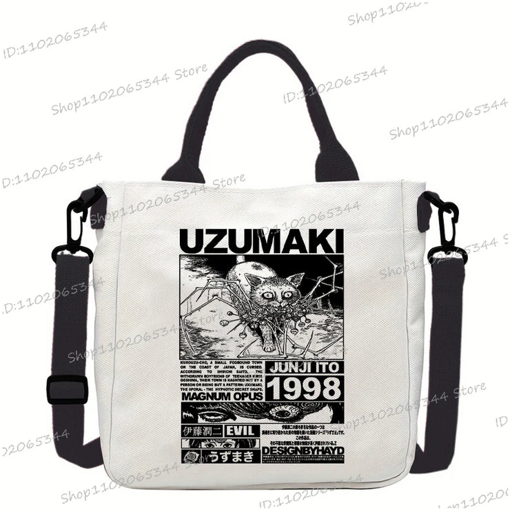 Junji Ito Cat Anime Shoulder Bag Unisex Canvas Crossbody