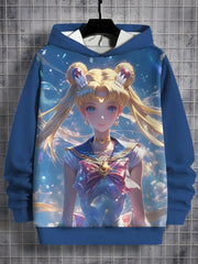 Cartoon Sailor Moons 3D Print All Seasons Children Casual Sweatshirt Cool Pullover Tops Unisex Clothes Boy Girl Hoodies