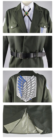 Attack on Titan Eren Levi Cosplay Costume Women Men Shingeki No Kyojin Scouting Legion Soldier Jacket Coat Windbreaker Uniform