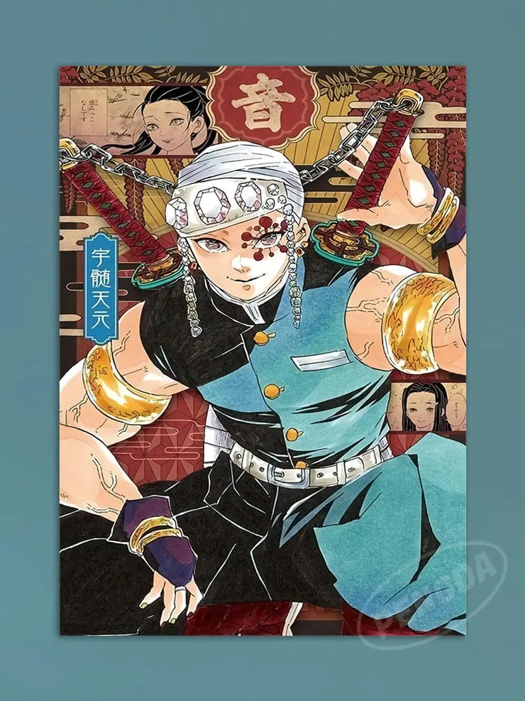 Modern Anime Canvas Wall Art  Demon Slayer Shinazugawa Sanemi Poster  Modular Home Decor for Living Room  Printed Painting