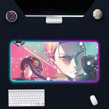 Anime Spy X Family RGB Pc Gamer Keyboard Mouse Pad Mousepad LED Glowing Mouse Mats Rubber Gaming Computer Mausepad