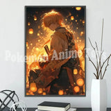 Demon Slayer Self-adhesive Anime Poster Hashira Nezuko Agatsuma Zenitsu Inosuke Wall Painting Home Decor Wall Art Room Kid Gift