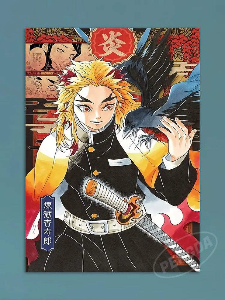 Modern Anime Canvas Wall Art  Demon Slayer Shinazugawa Sanemi Poster  Modular Home Decor for Living Room  Printed Painting