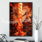 Demon Slayer Self-adhesive Anime Poster Hashira Nezuko Agatsuma Zenitsu Inosuke Wall Painting Home Decor Wall Art Room Kid Gift