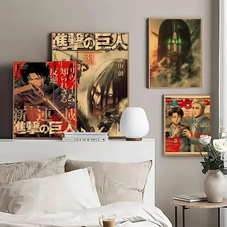 EPC Attack On Titan Season Eren Japanese Anime Classic Poster HD Posters Home Room Bar Cafe Decor Art Wall Painting Picture