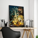 Japanese Anime Attack on Titan  Self-adhesive Art Poster Whitepaper Prints Posters Artwork Home Decor