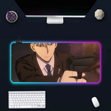 Anime Spy X Family RGB Pc Gamer Keyboard Mouse Pad Mousepad LED Glowing Mouse Mats Rubber Gaming Computer Mausepad