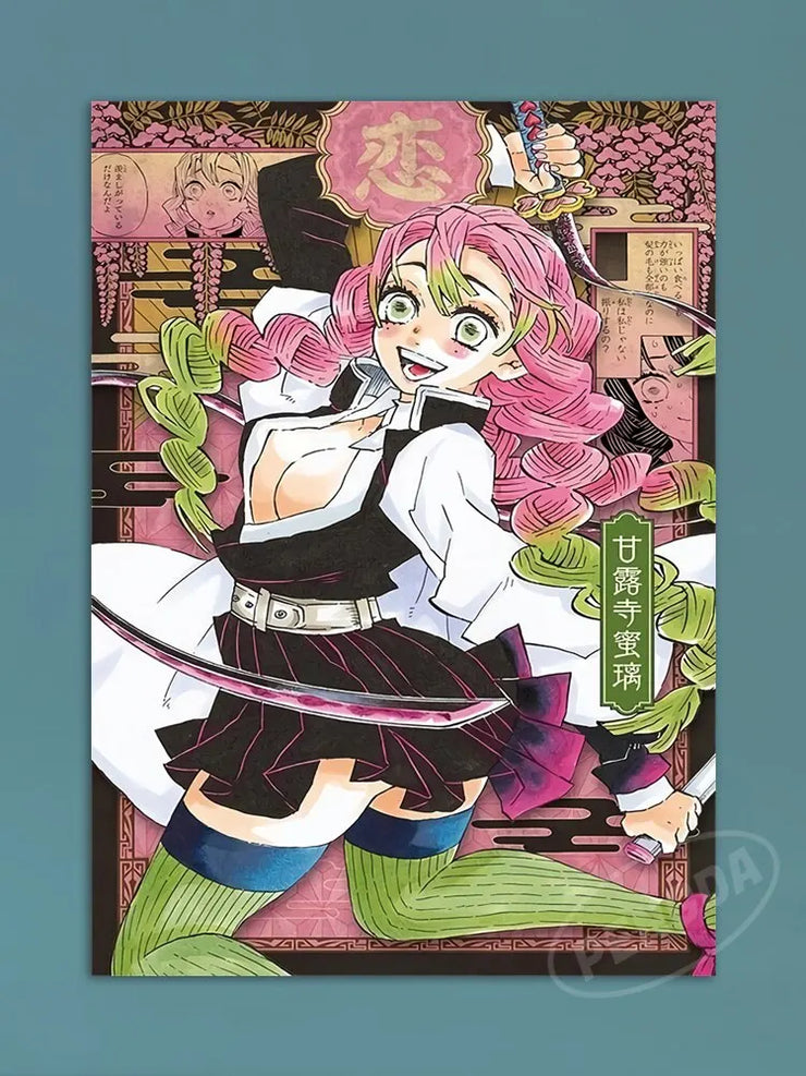 Modern Anime Canvas Wall Art  Demon Slayer Shinazugawa Sanemi Poster  Modular Home Decor for Living Room  Printed Painting