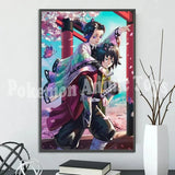 Demon Slayer Self-adhesive Anime Poster Hashira Nezuko Agatsuma Zenitsu Inosuke Wall Painting Home Decor Wall Art Room Kid Gift