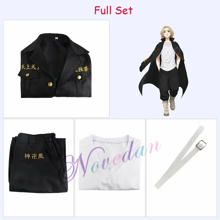 Anime Tokyo Revengers Cosplay Costume Mikey Manjiro Sano Ken Embroidery Jacket Coat Tokyo Manji Gang Cosplay Uniform Women Men
