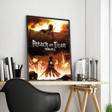 Japanese Anime Attack on Titan  Self-adhesive Art Poster Whitepaper Prints Posters Artwork Home Decor