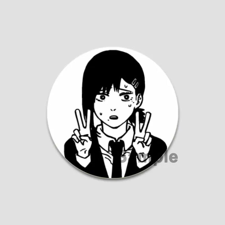 Anime Chainsaw Man Button Pins Character Makima Denji Cartoon Brooches Round Badge Backpacks Accessory Decor Fans Collect Gifts