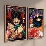 Pop Japan Classic Anime Jujutsu Kaisen Poster Aesthetic All Character Manga Cover Retro Canvas Print Wall Art Kawaii Room Decor