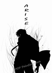 Solo Inspired Anime Wall Art Canvas Print L-Leveling Sung Jin-Woo Manga Poster Dark Fantasy Home Decor for Gaming Room Bedroom