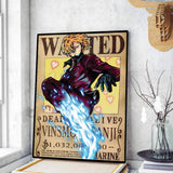 O-One P-Piece Wanted Poster Poster Art Print Anime Style Home Decor Ideal Gift Perfect Room Decor