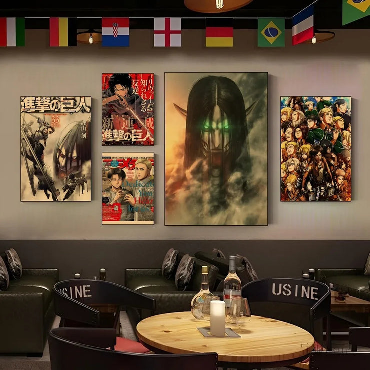 EPC Attack On Titan Season Eren Japanese Anime Classic Poster HD Posters Home Room Bar Cafe Decor Art Wall Painting Picture
