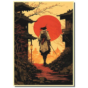 Japan Samurai Kraft paper Poster Home Wall Art Prints Pictures Bedroom Living Room Decor Murals Shop Bar Decoration