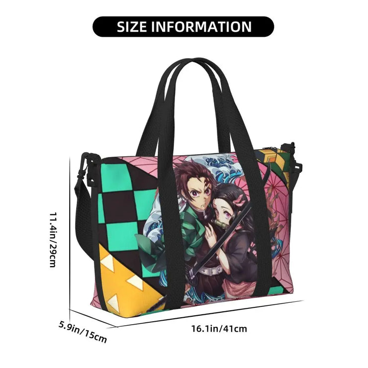 Demon Slayer Tote Bag Tanjiro & Nezuko Beach/Travel Bag