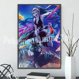 Demon Slayer Self-adhesive Anime Poster Hashira Nezuko Agatsuma Zenitsu Inosuke Wall Painting Home Decor Wall Art Room Kid Gift