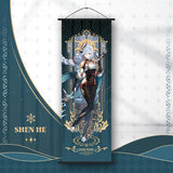 Genshin Impact Scroll Canvas Painting Columbina Sandrone Flins Home Decor Wall Hanging Anime Poster Wall Art Room Decoration