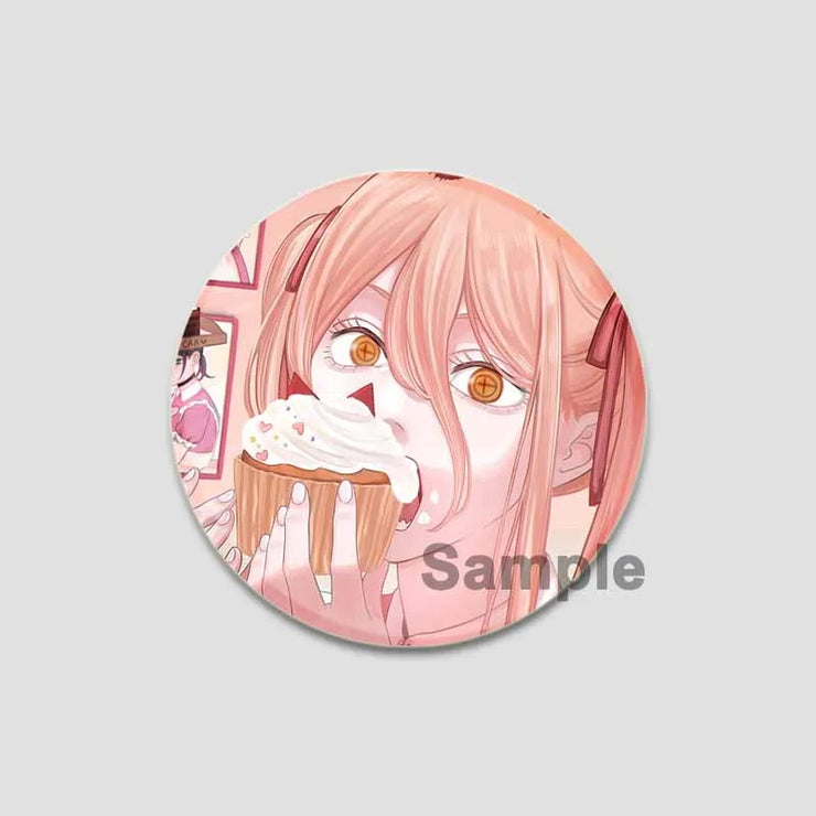 Anime Chainsaw Man Button Pins Character Makima Denji Cartoon Brooches Round Badge Backpacks Accessory Decor Fans Collect Gifts