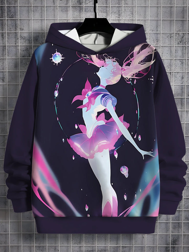 Cartoon Sailor Moons 3D Print All Seasons Children Casual Sweatshirt Cool Pullover Tops Unisex Clothes Boy Girl Hoodies