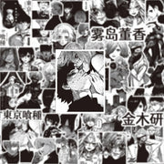 10/30/70pcs Black White Anime Tokyo Ghoul Stickers Kaneki Ken Cartoon Sticker Water Bottle Phone Notebook Cool Decals Decoration