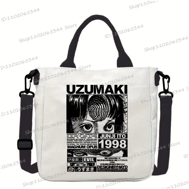 Junji Ito Cat Anime Shoulder Bag Unisex Canvas Crossbody