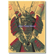 Japan Samurai Kraft paper Poster Home Wall Art Prints Pictures Bedroom Living Room Decor Murals Shop Bar Decoration